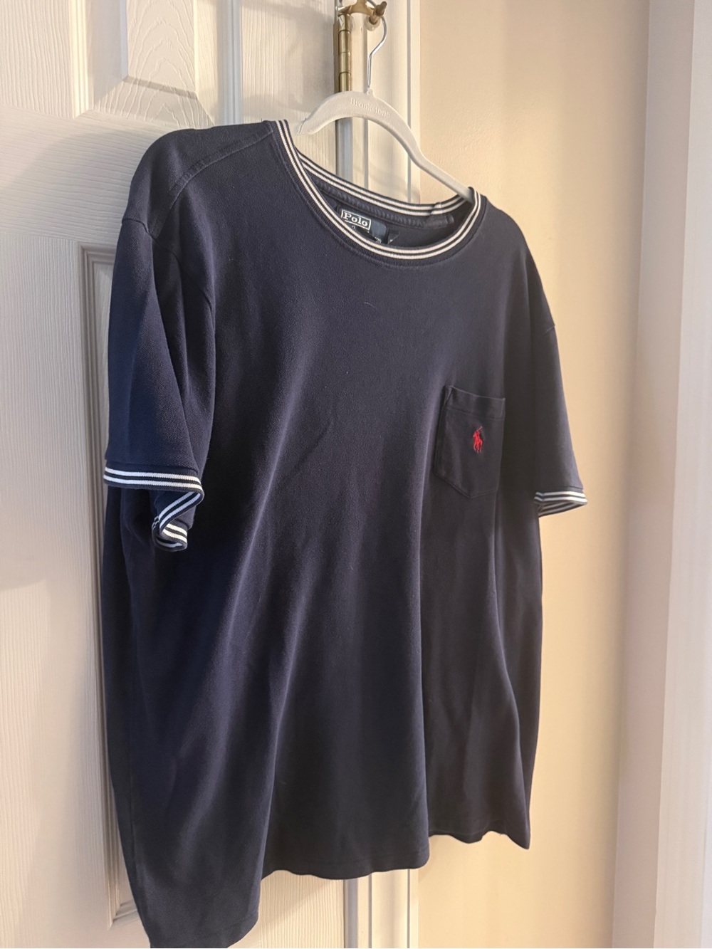 Polo by Ralph Lauren Navy Short-Sleeve Pocket Tee with Red Pony